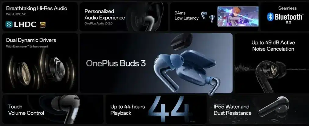 إيربودز OnePlus Buds 3 الجديدة